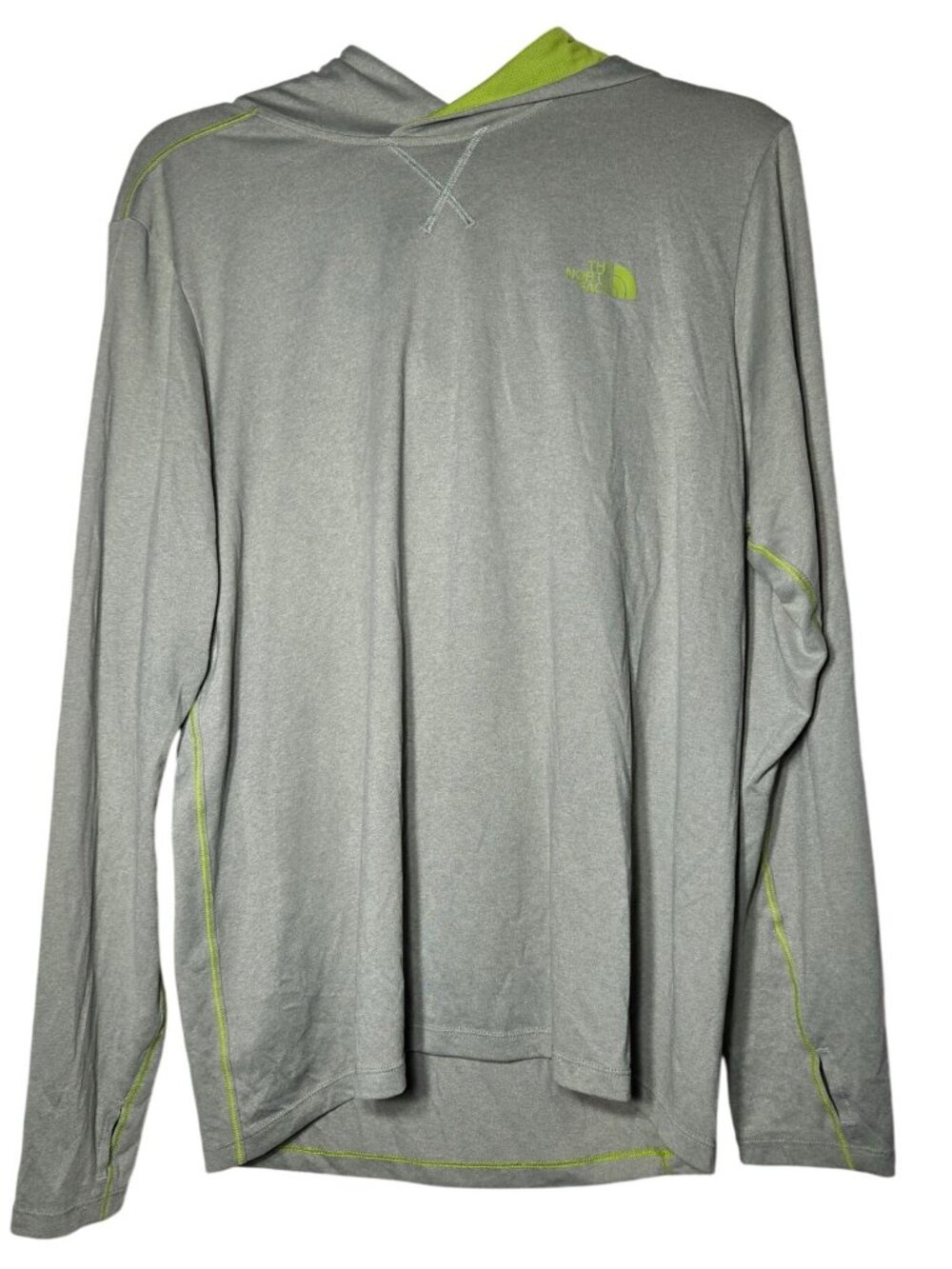 The North Face Mens Flashdry Long Sleeve Pullover Top Size Medium Hood Active